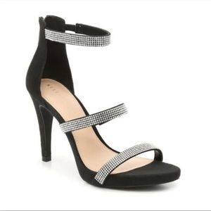 Black rhinestone heels